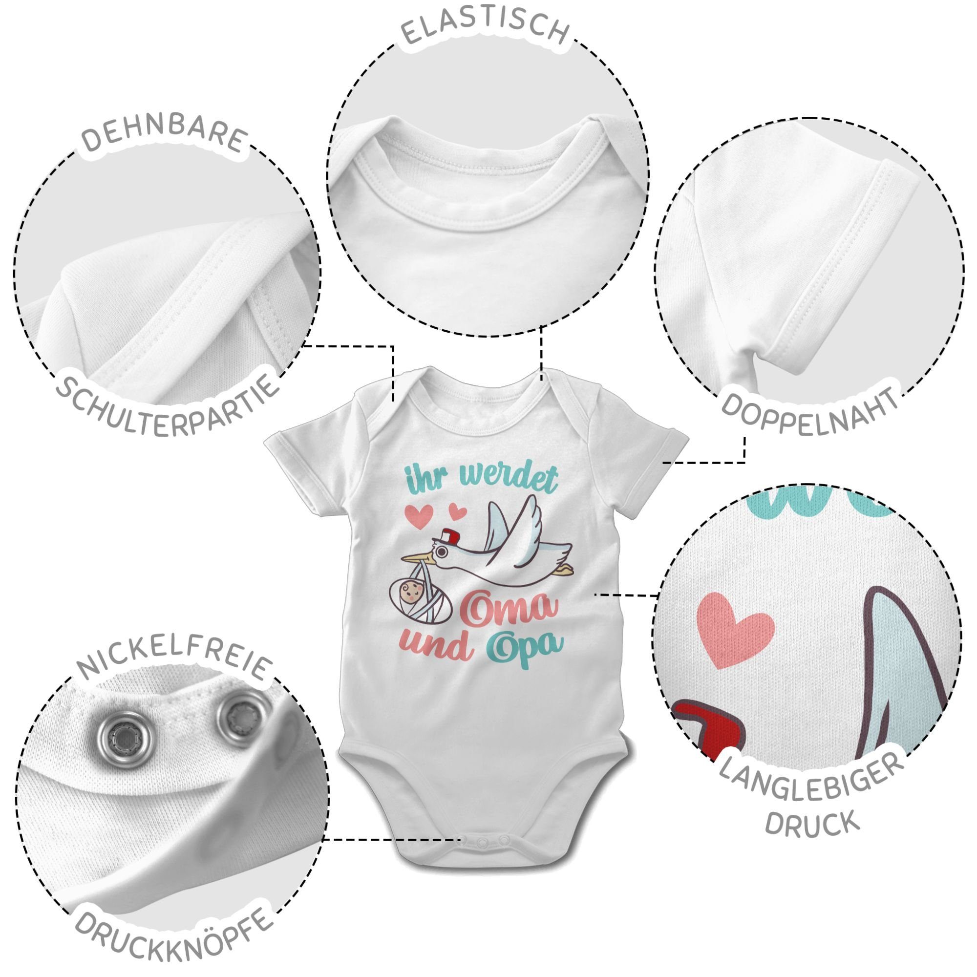 Shirtracer Shirtbody Ihr werdet Oma und Opa - Storch Zur Geburt