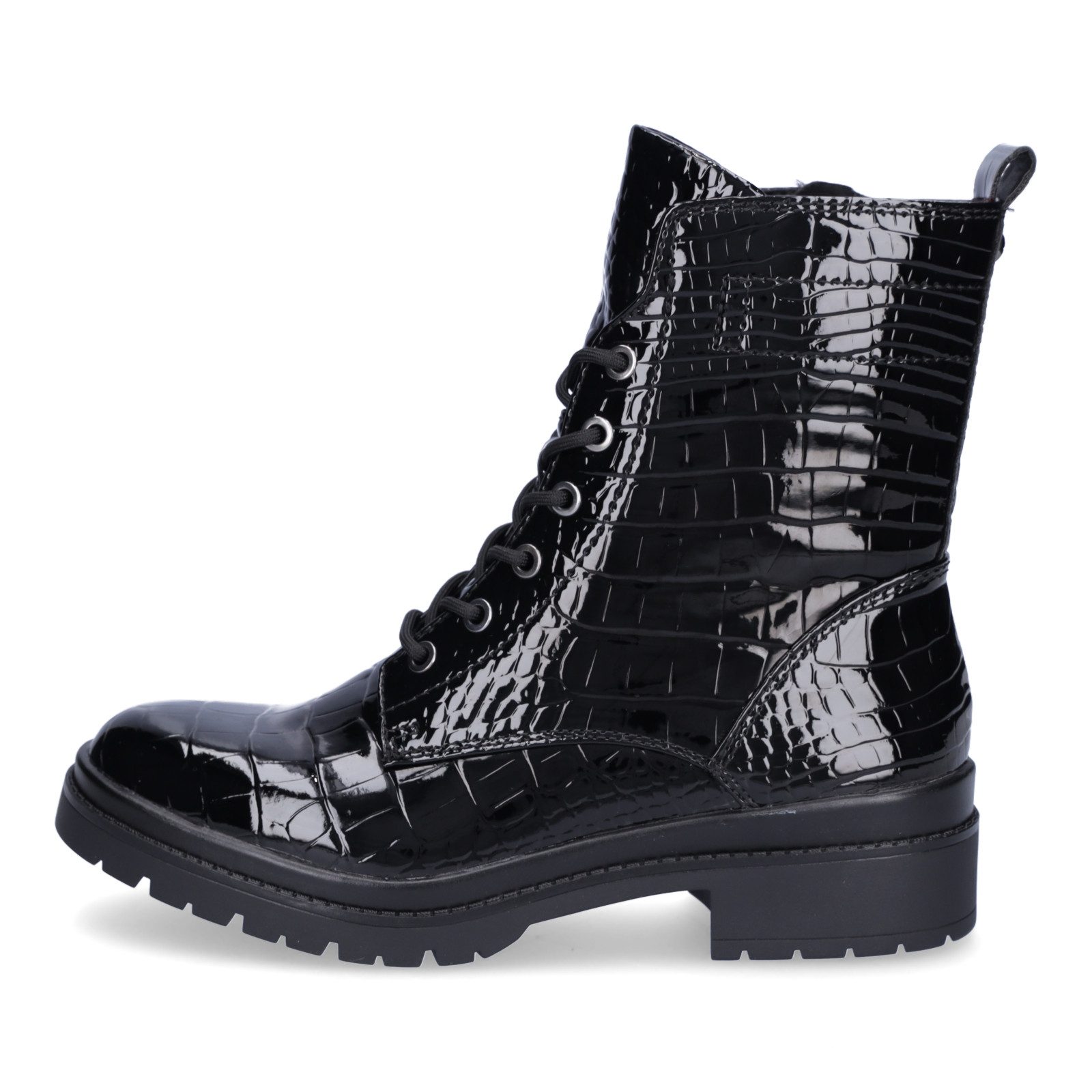 Tamaris Tamaris Damen Schnürboot schwarz croco Schnürboots günstig online kaufen