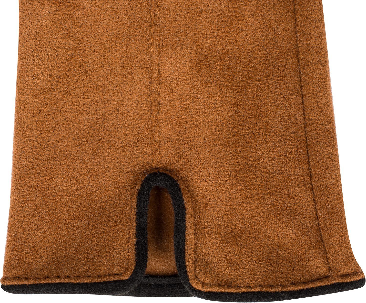 Cognac Kontrast Handschuhe styleBREAKER Touchscreen Fleecehandschuhe