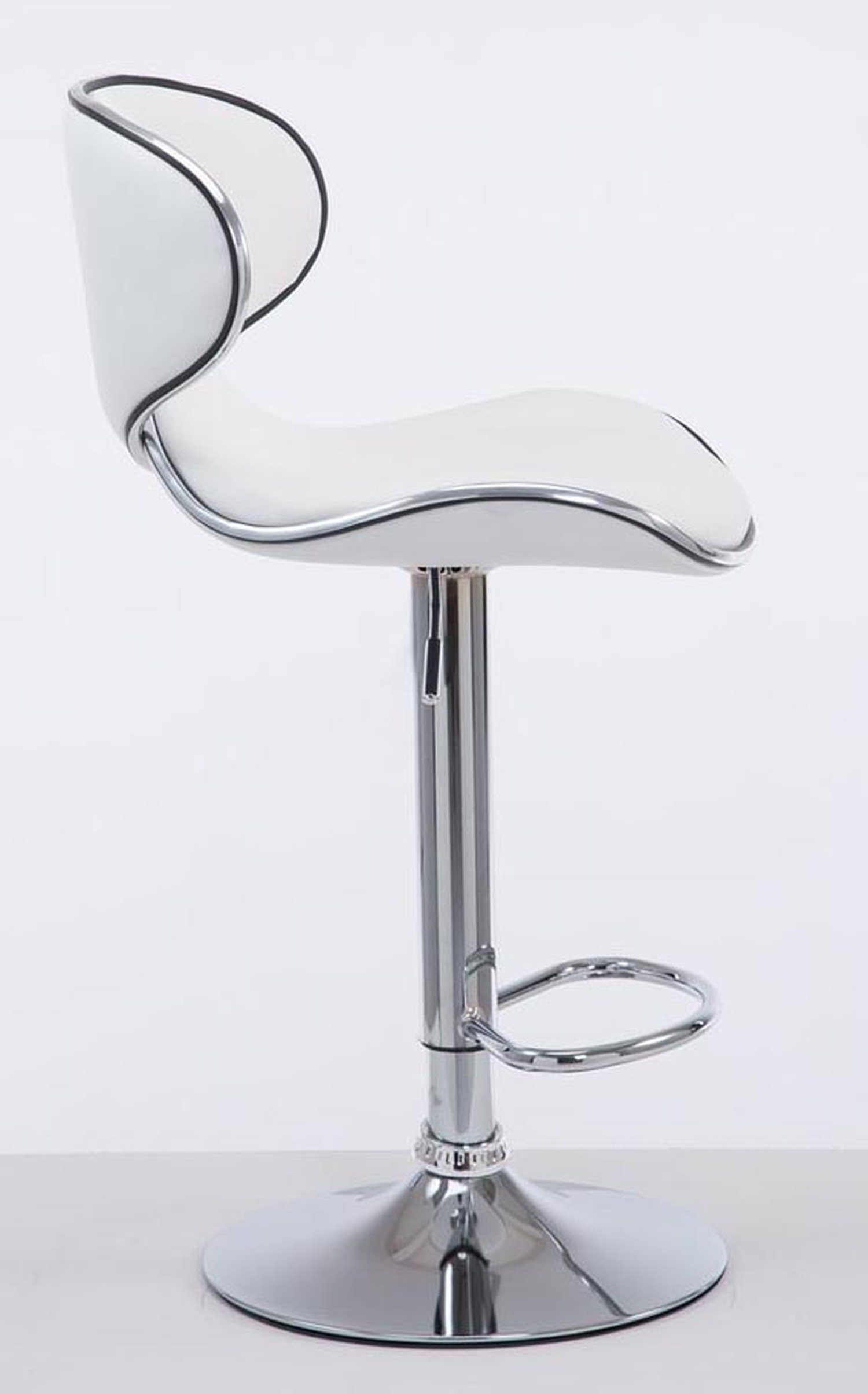 - - & Rückenlehne Metall Sitzfläche: Hocker hoher drehbar Weiß Gestell: chrom Las-Palmas für mit 2 St., - Kunstleder Küche), 360° höhenverstellbar Theke - Barhocker (Set, TPFLiving