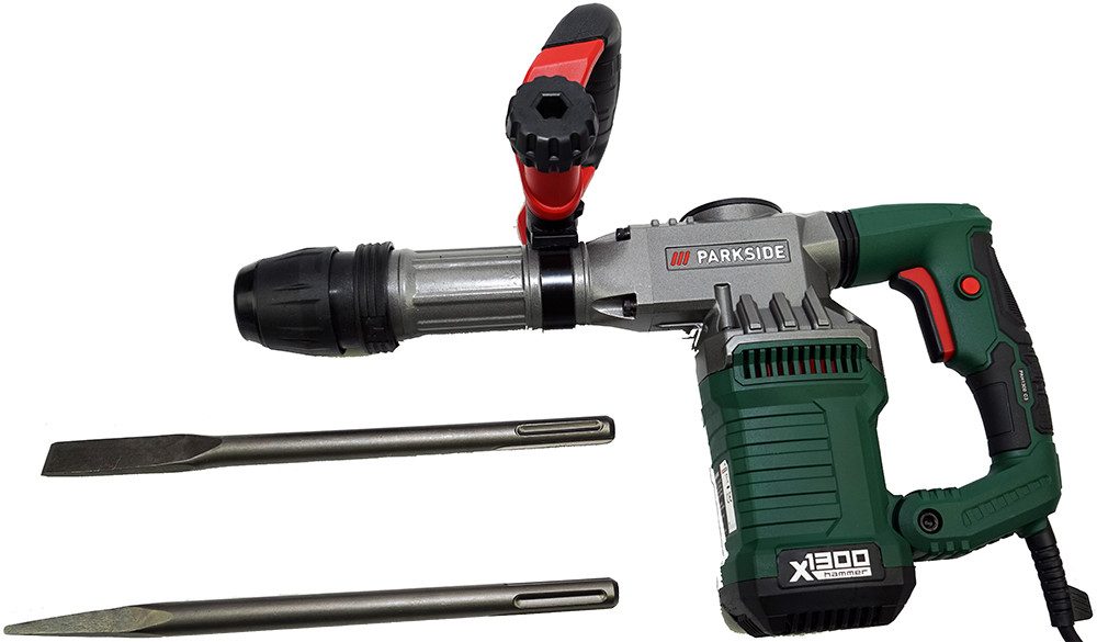 Parkside Abbruchhammer PAH 1300, um 360° drehbarer Zusatzhandgriff, 1300 W Bohrhammer, für SDS MAX