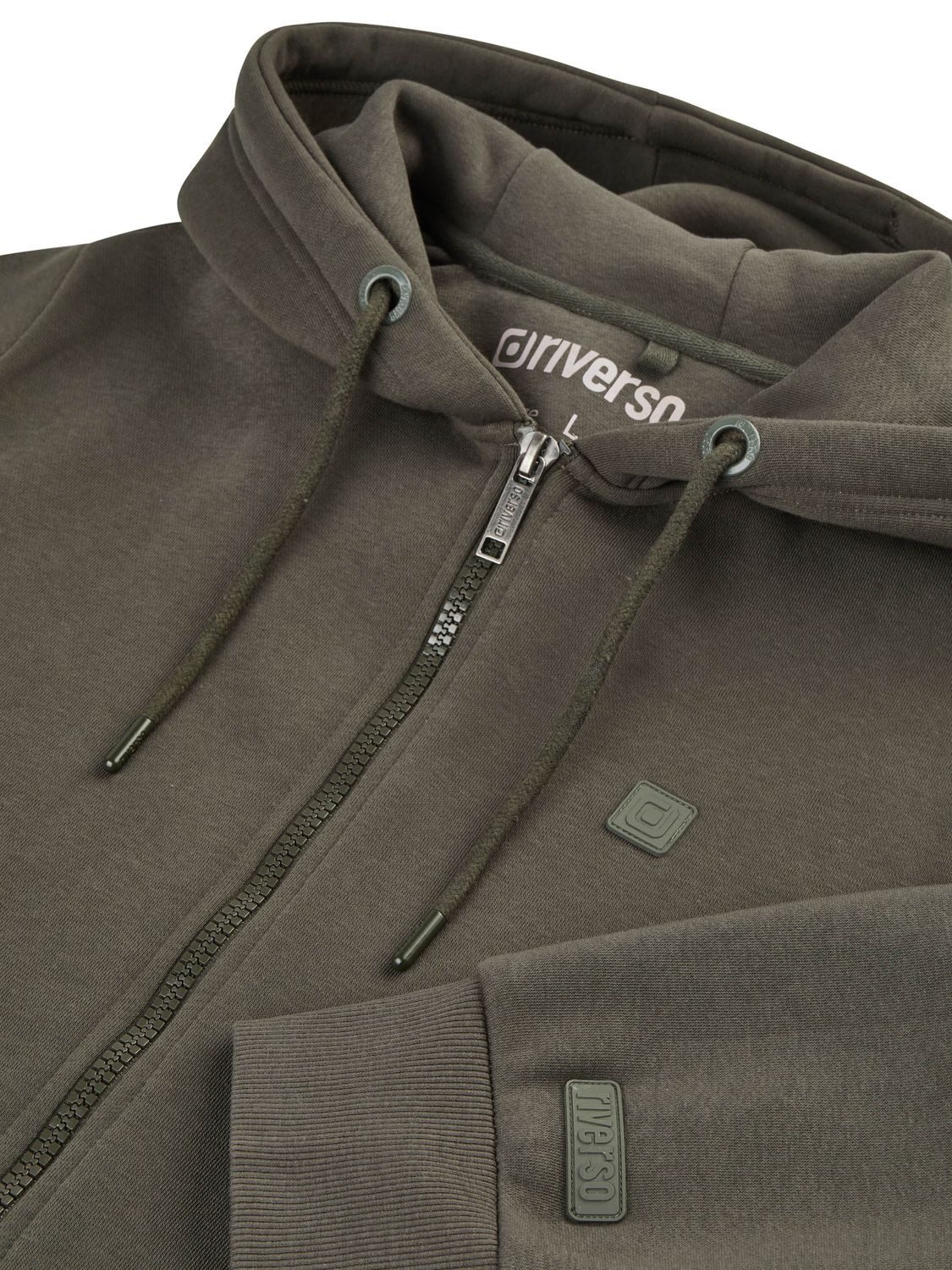 riverso Kapuzensweatjacke Herren Sweatjacke RIVBrad Regular Fit Hoodie mit Kängurutasche – Bild 4 von 4