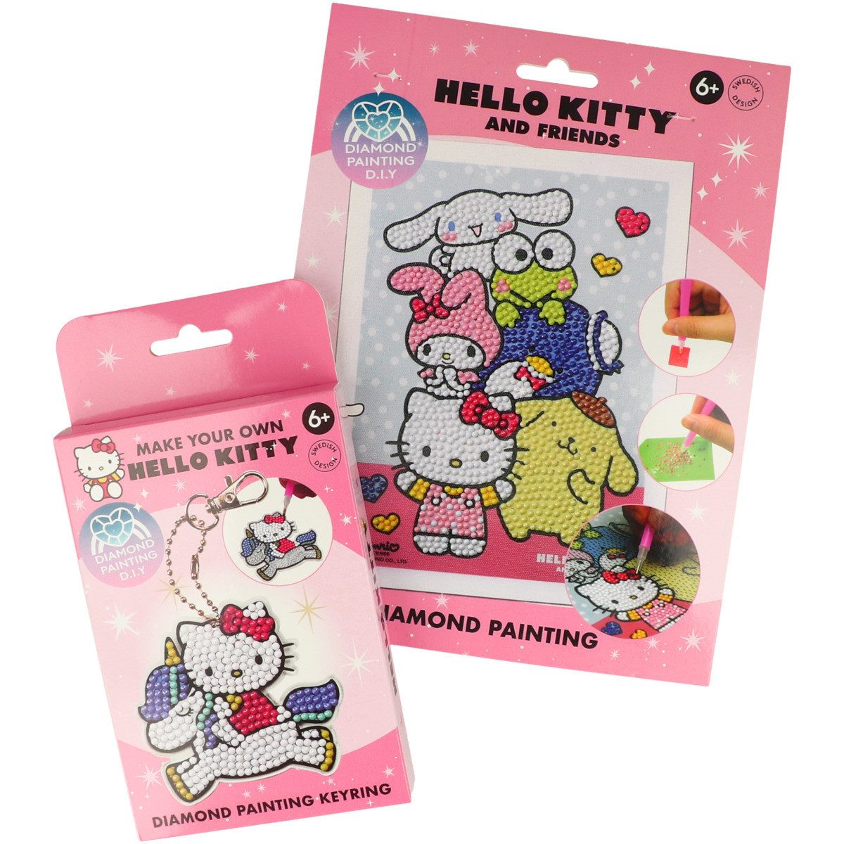 Hello Kitty Malen nach Zahlen DIY Diamond Painting Bastelset Unisex Kinder (1857-St), Diamantenbild, Diamantmalerei, Diamond Painting, Malset, Kreativset