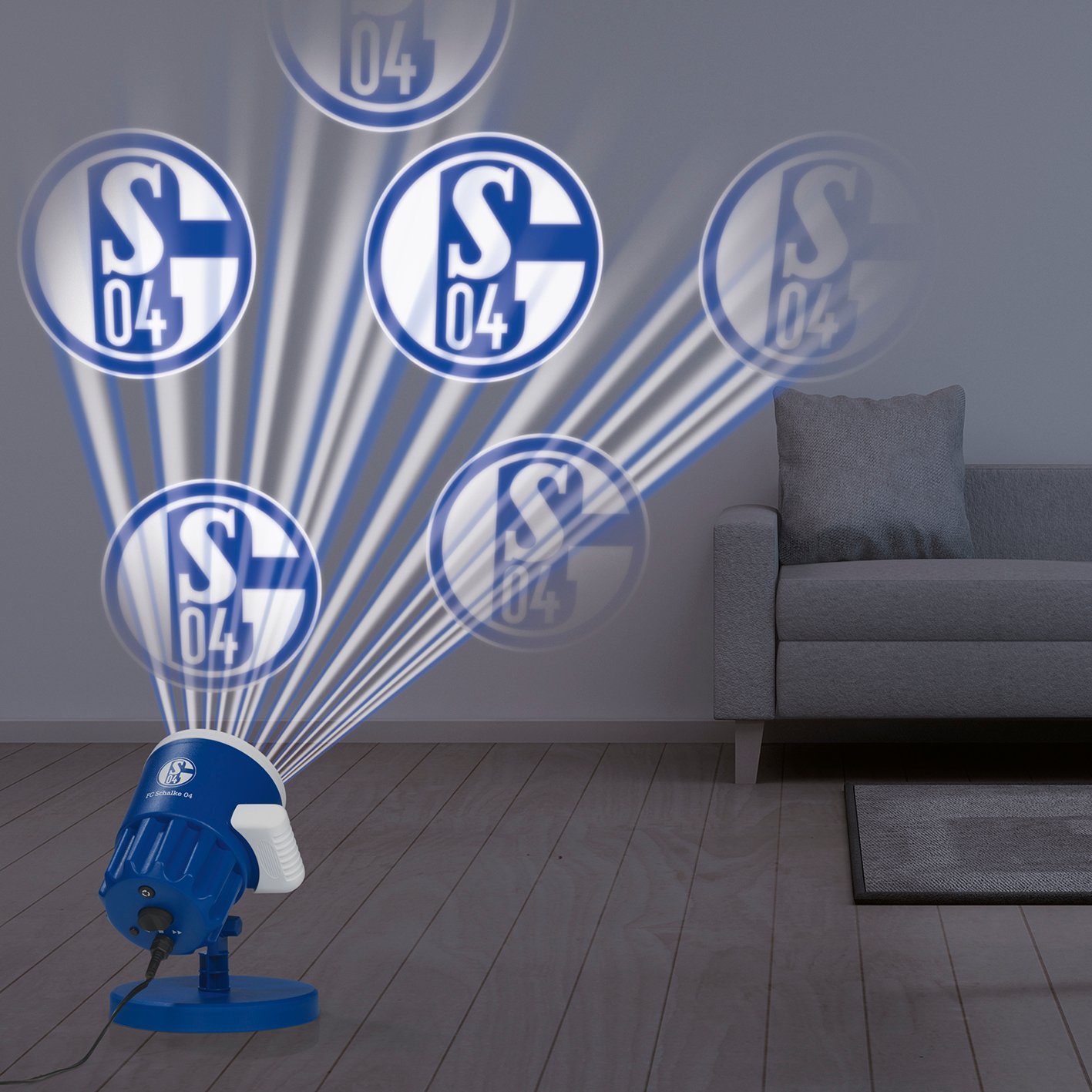 Schalke LED 04 Motivstrahler, mit Logo