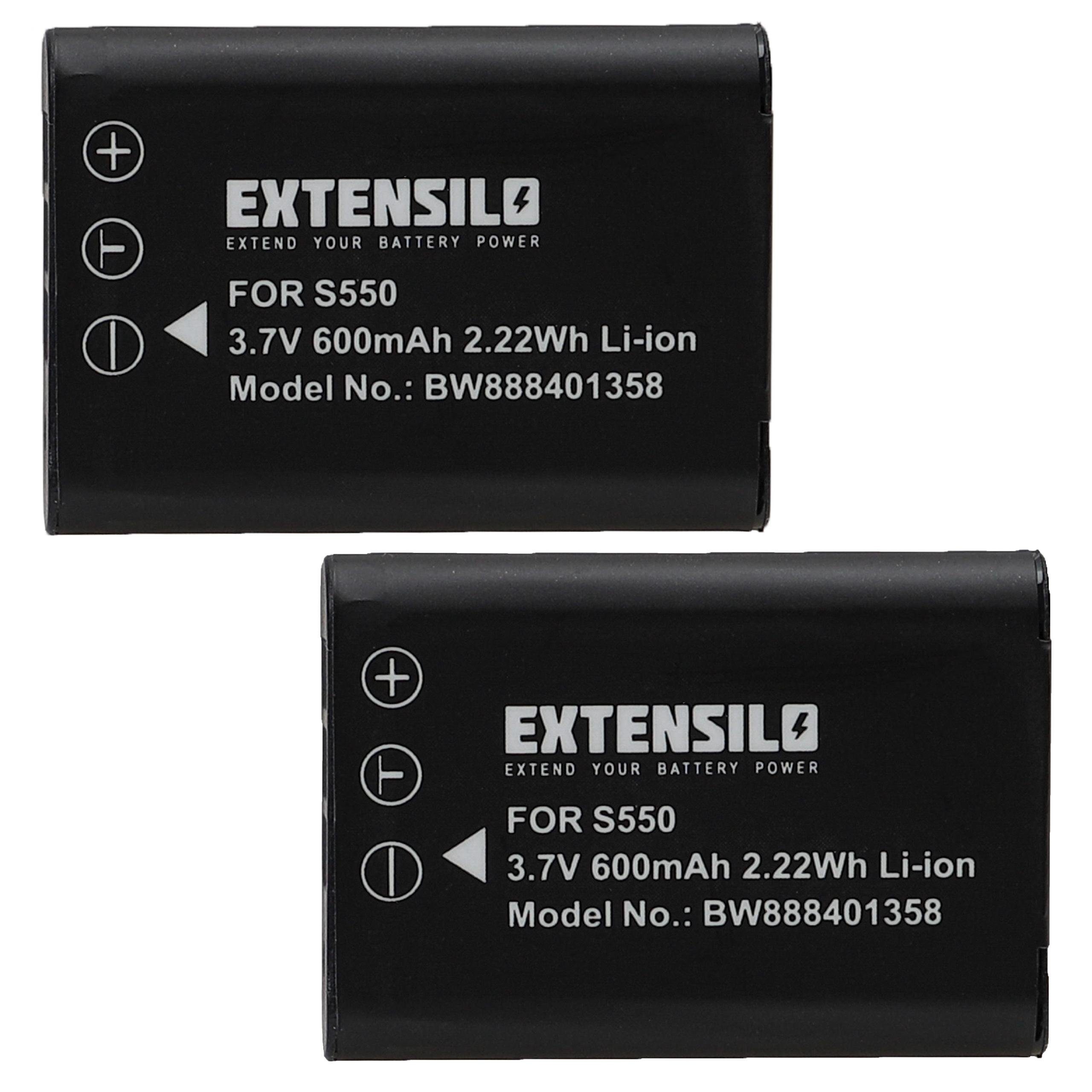 Ersatz Olympus für für Kamera-Akku V) Extensilo 600 mAh Li-Ion (3,7 Li-60B