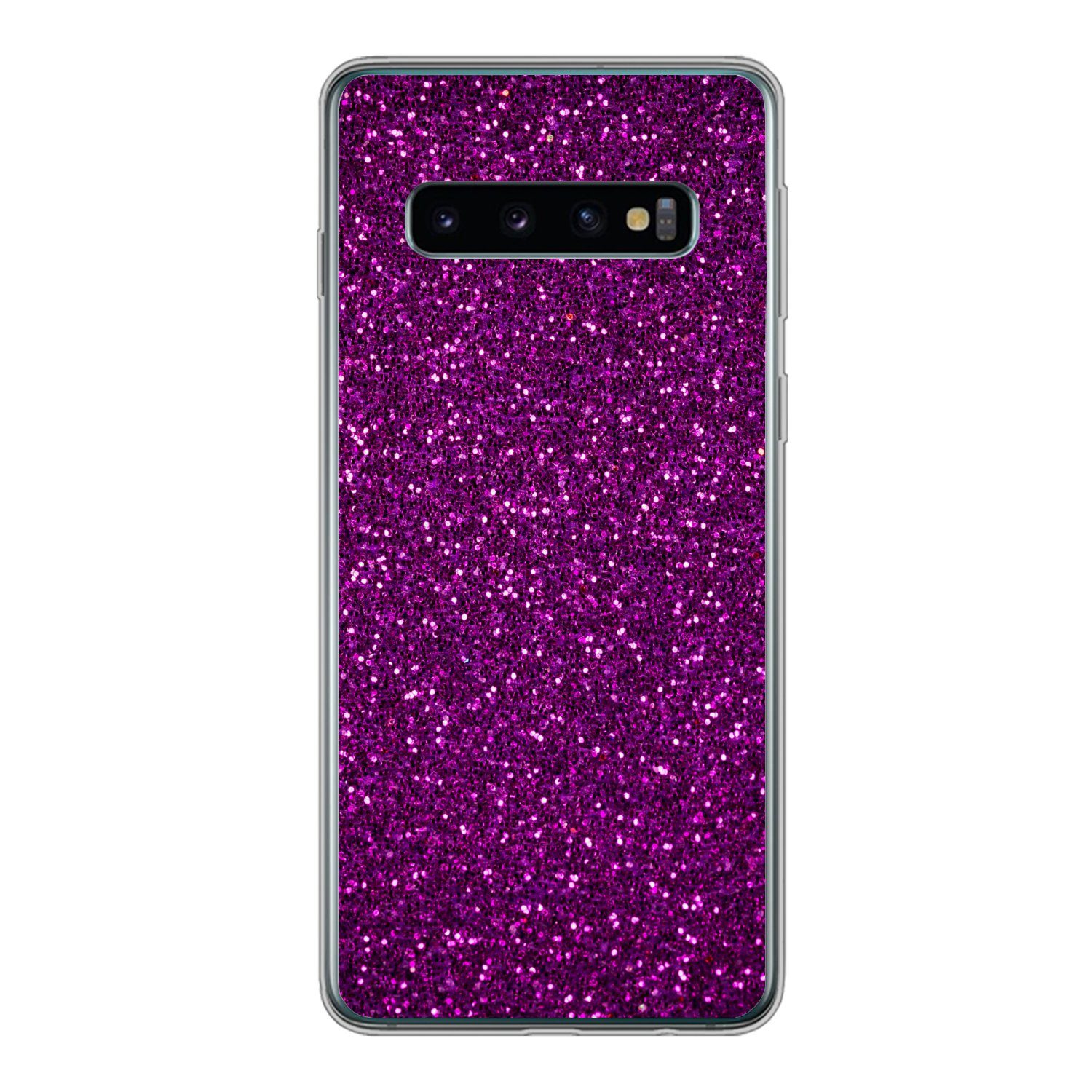 MuchoWow Handyhülle für Samsung Galaxy S10 Lila - Rosa - Muster - Abstrakt, Phone Case, Silikon, Schutzhülle Dünn