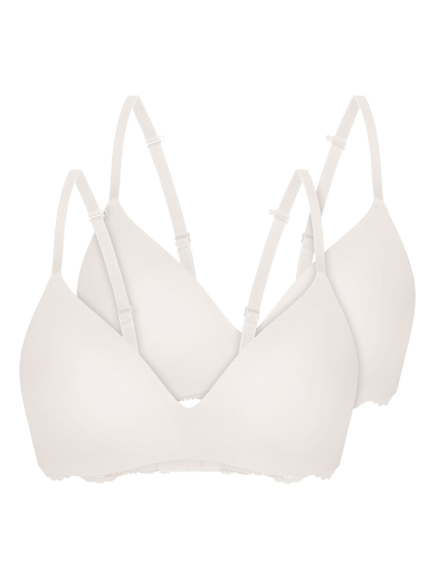 Sassa Schalen-BH 2er Pack Soft-BH Einlage Classic Lace (Packung, 2-tlg) Schale, kein Bügel, verschiedene Träger Variationen, Spitzenrücken