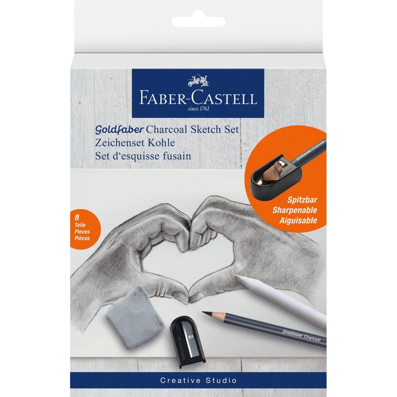 Faber-Castell Zeichenkohle Faber-Castell Goldfaber - Charcoal Zeichenset - 8-teilig