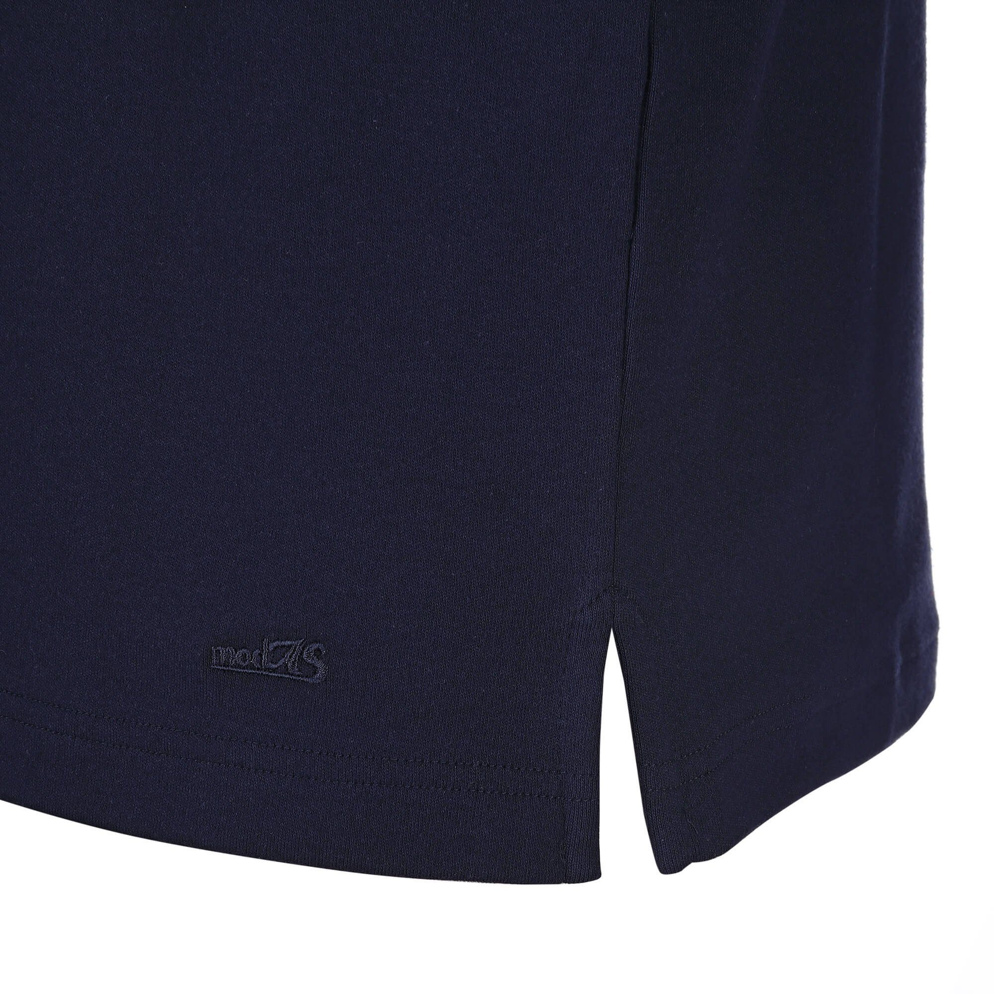 modAS Poloshirt Herren marine Brusttasche Knopfleiste Metall-Knöpfen mit (16) mit 3 T-Shirt und