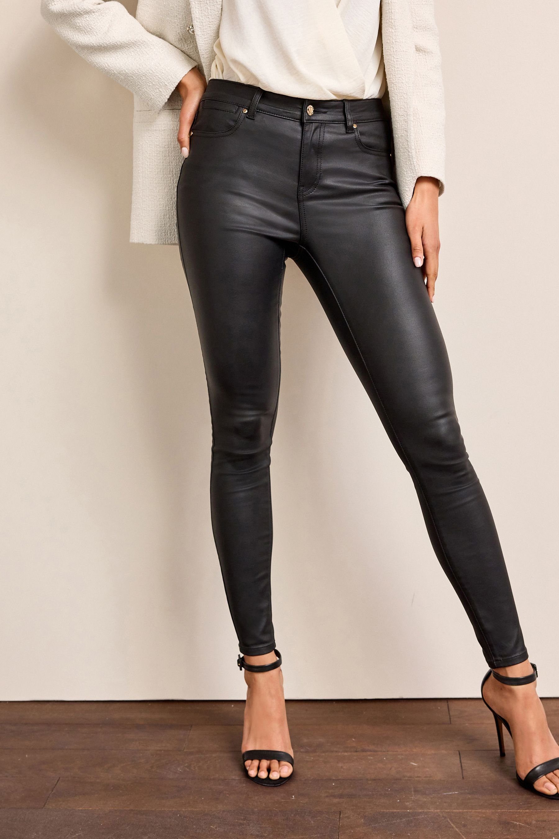Next Skinny-fit-Jeans Beschichtete Black (1-tlg) Skinny-Jeans