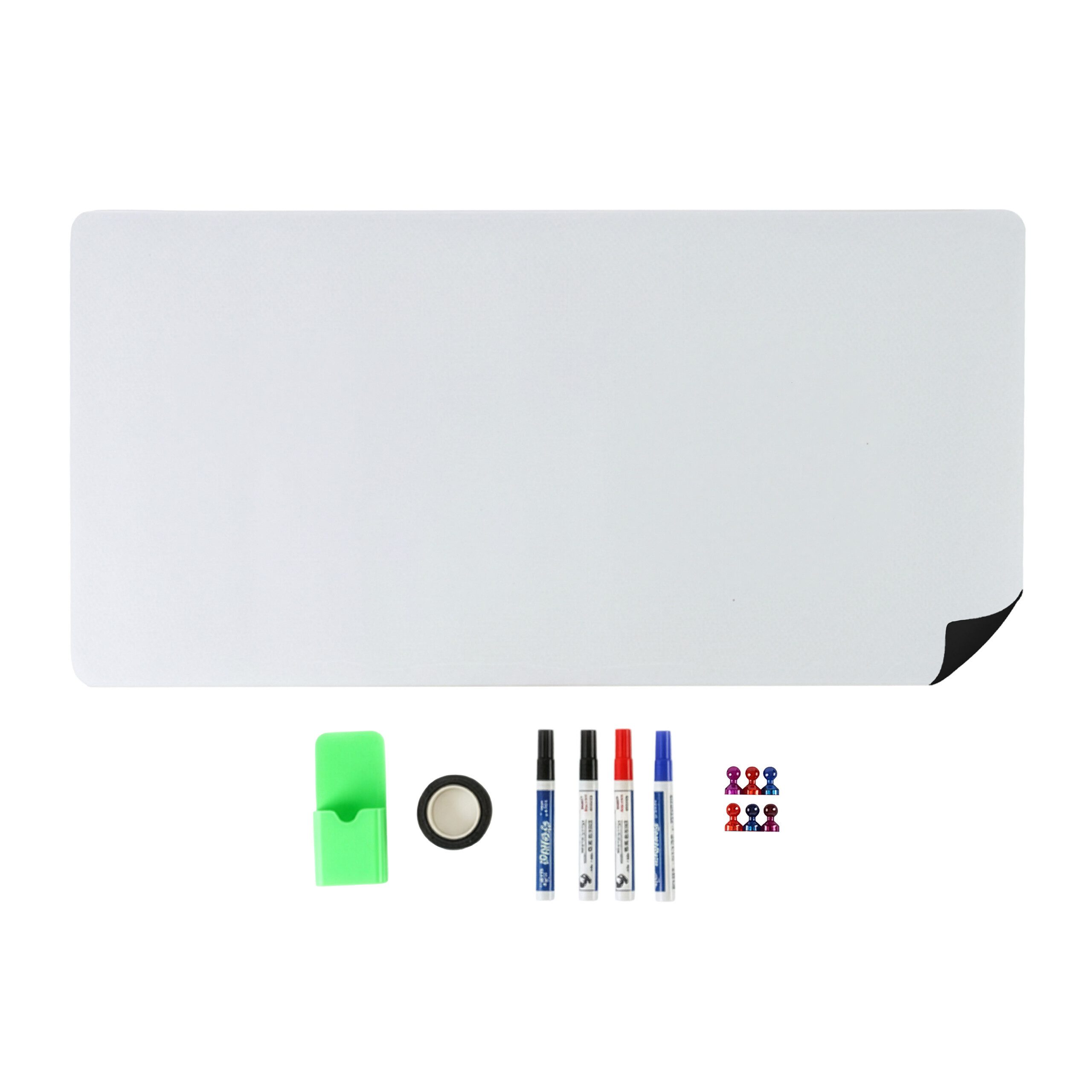 relaxdays Memoboard Whiteboard Folie mit Zubehör, 40x80 cm