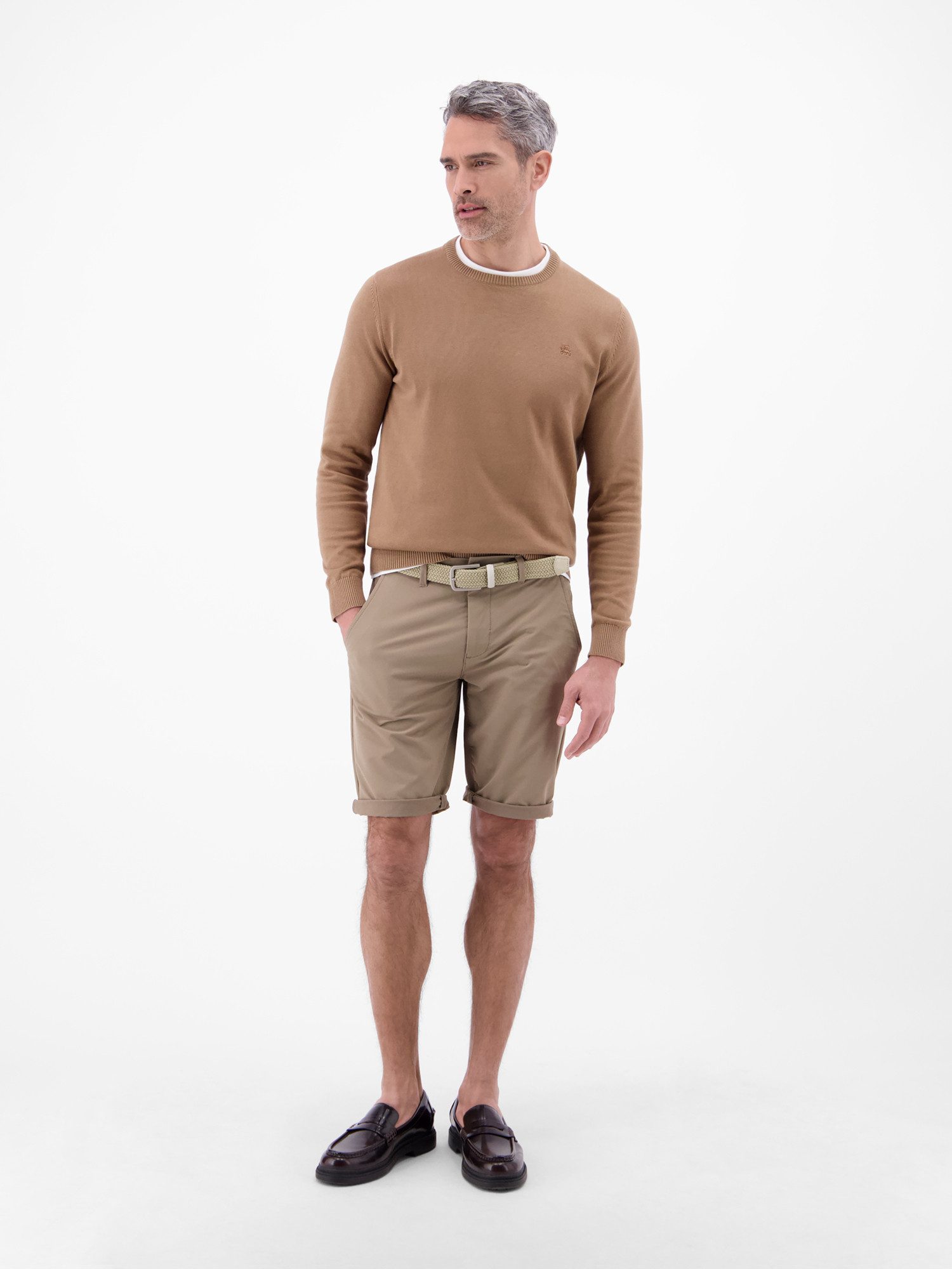 LERROS Flechtgürtel Elastischer Flechtgürtel mit Lederapplikationen