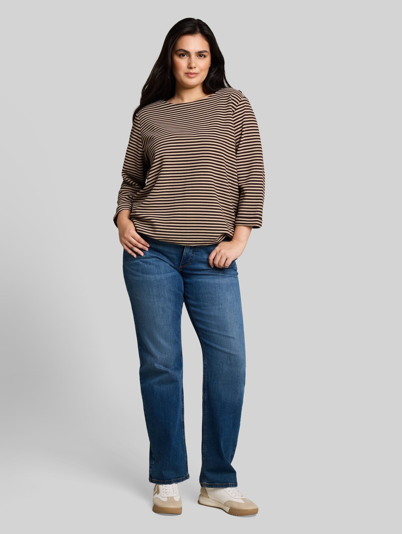 TOM TAILOR PLUS 3/4-Arm-Shirt T-Shirt (im Einserpack) Plus Size - Langarmshirt mit Knopf-Details – Bild 5 von 5