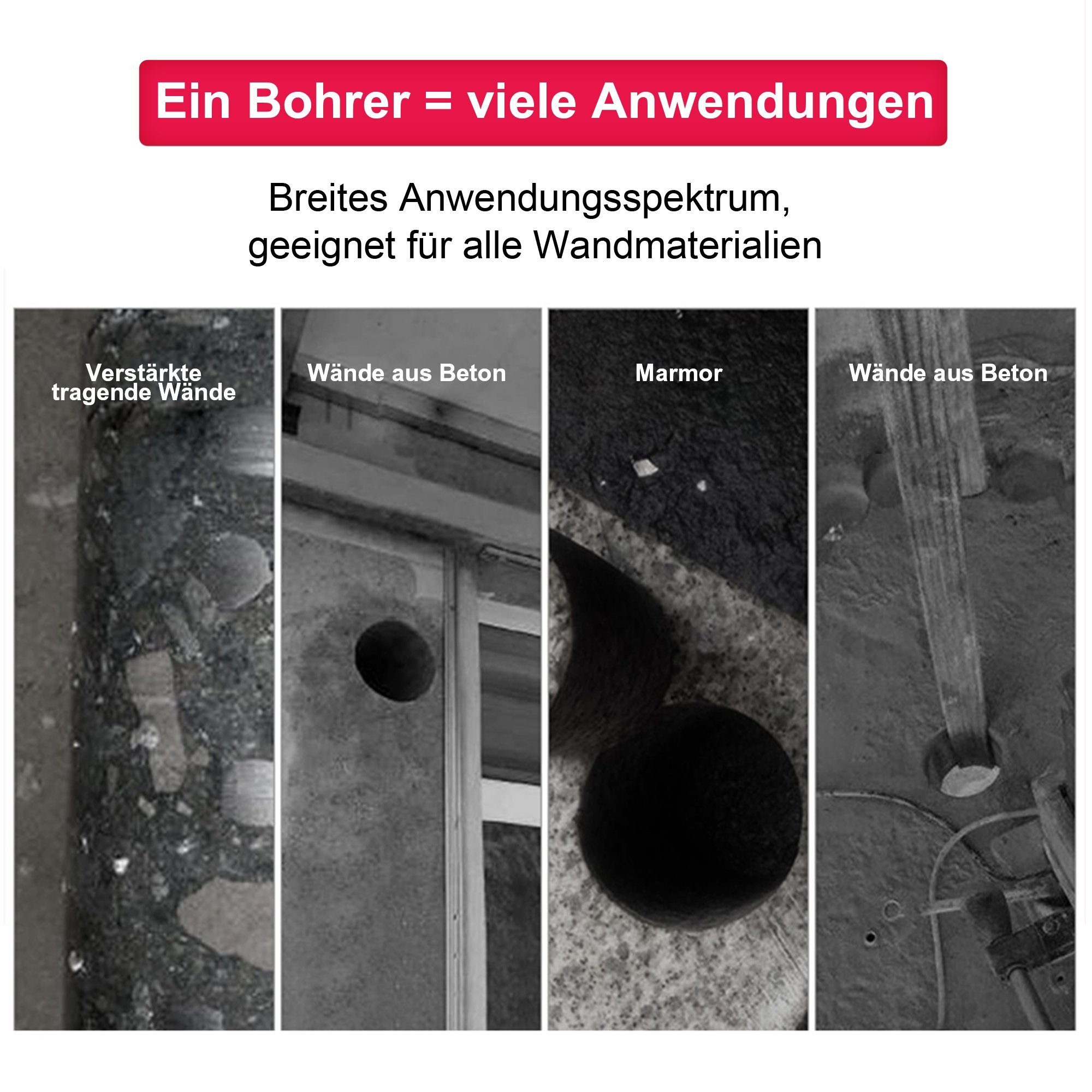 Melko Bohrkrone Kernbohrkrone Diamantbohrkrone Bohrkronen für Nass und Trocken Bohrung, Ø 26 mm, Stück, Diamantbesetzt – Bild 4 von 5