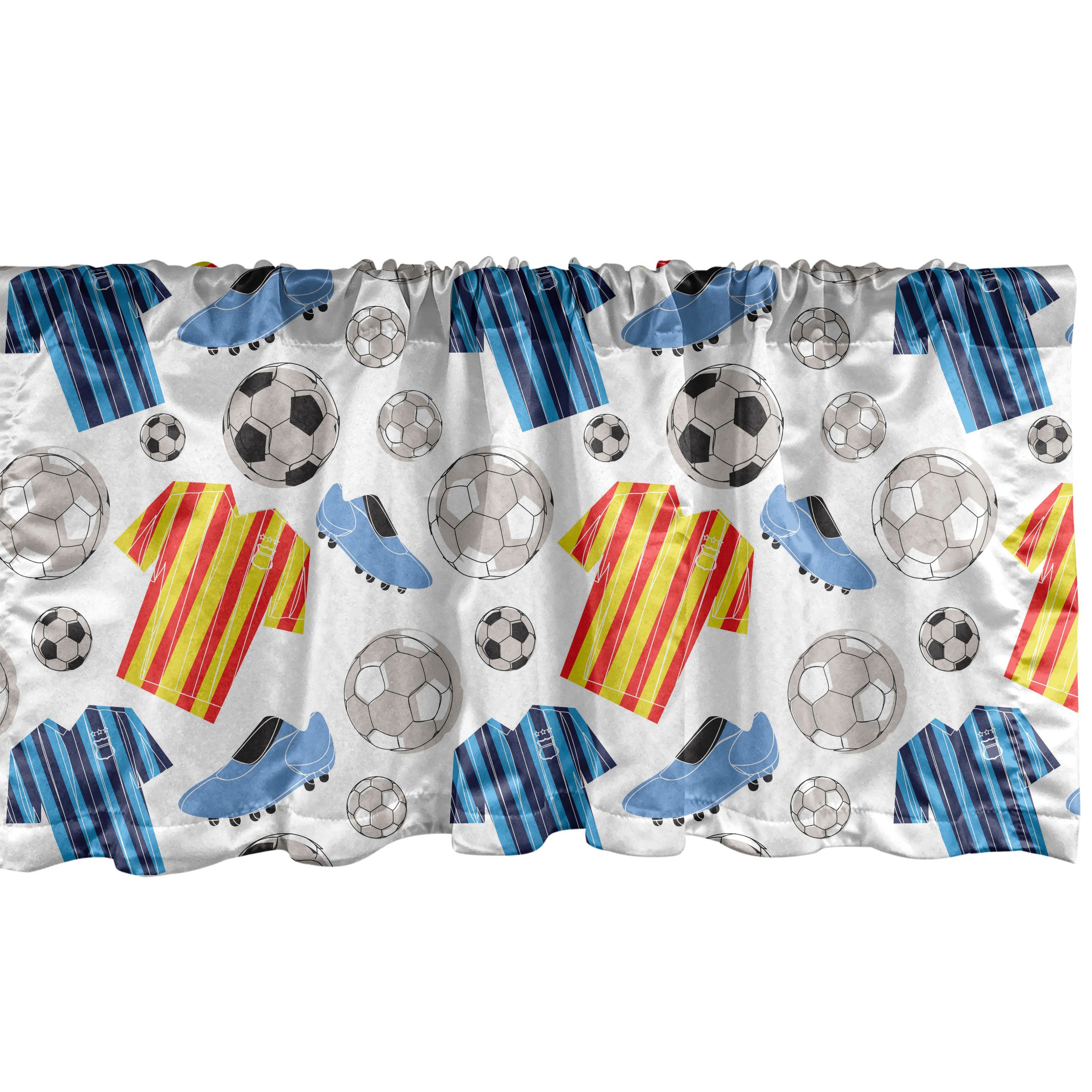 Abakuhaus Scheibengardine Vorhang Volant für Küche Schlafzimmer Dekor mit Stangentasche, Microfaser, Fußball Sportkleidung Schuhe