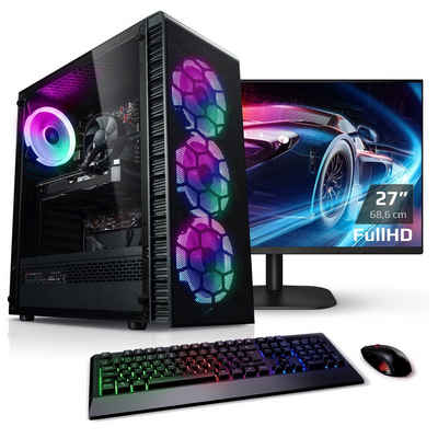 Kiebel Viper IV Gaming-PC-Komplettsystem (27", AMD Ryzen 5 AMD Ryzen 5 4600G, Radeon Vega, ARGB-Beleuchtung, WLAN)