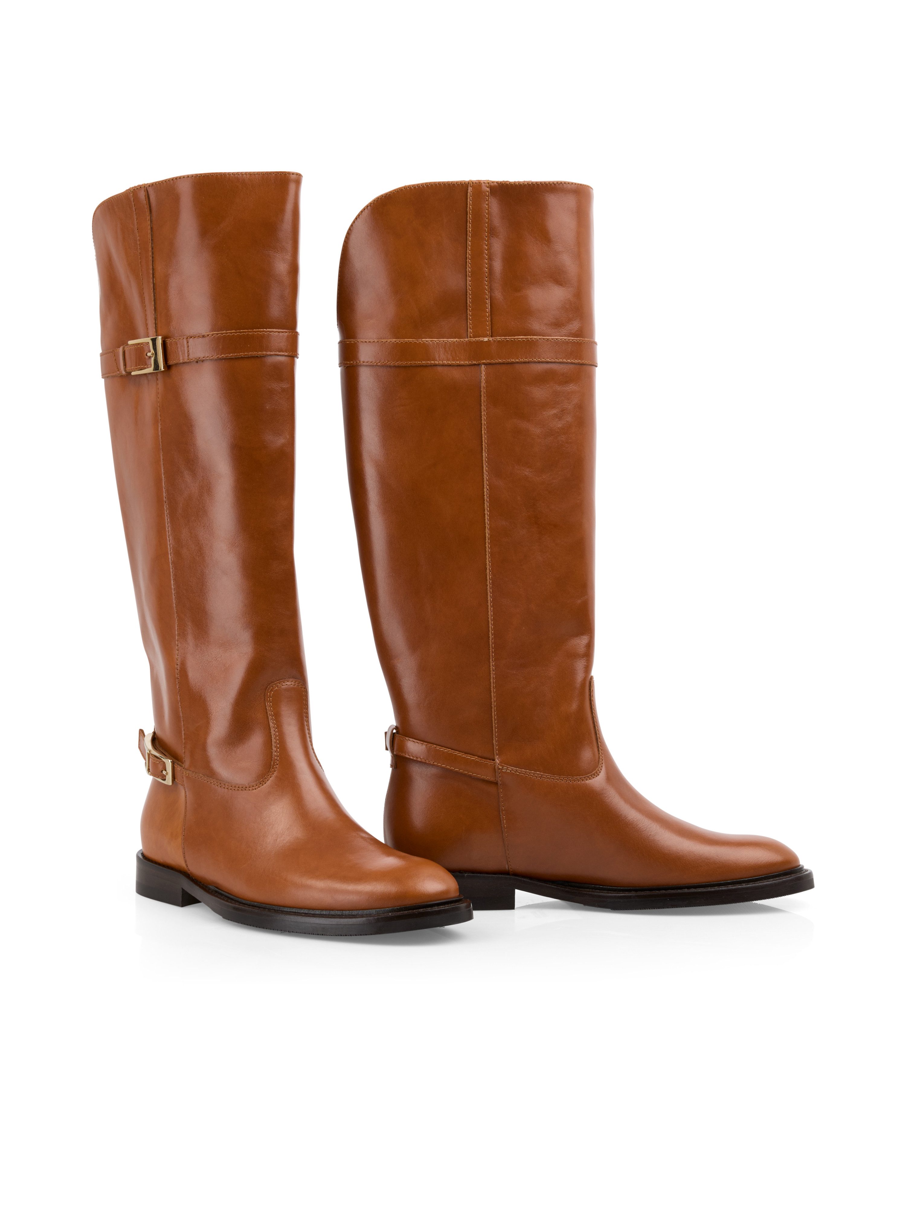 Marc Cain Schlupfstiefel Blockabsatz, Langschaftstiefel mit Zierschnallen und Ziernähten