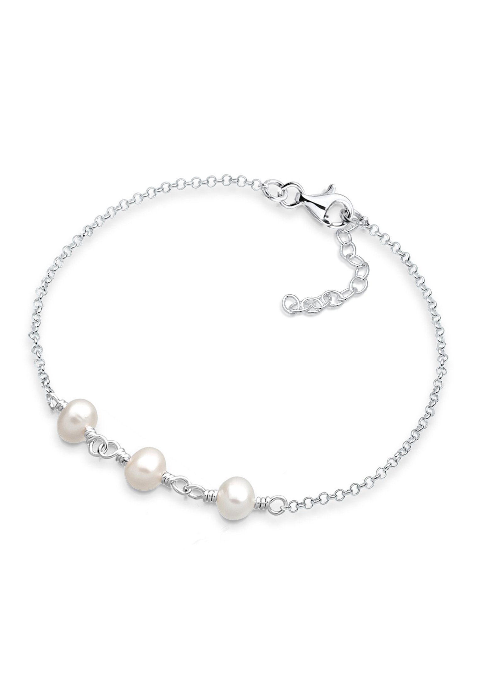 Elli Perlenarmband Süßwasserzuchtperlen 925 Sterling Silber