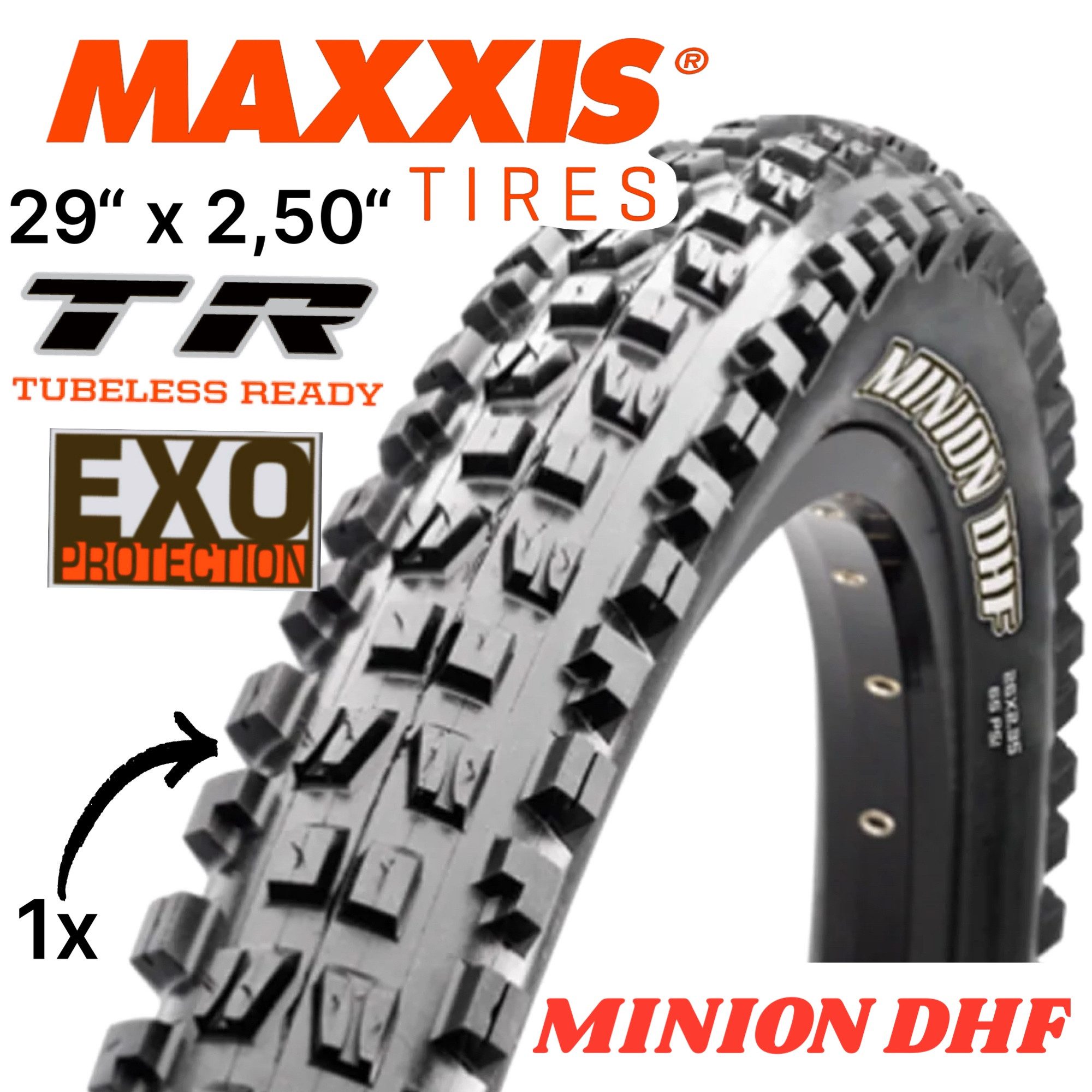 Fahrradreifen Maxxis MTB Fahrrad Reifen Minion DHF 29x2,5''DH Exo TLR Tubeless Ready