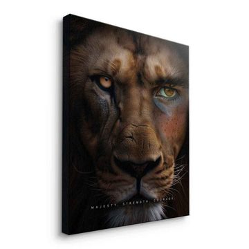 DOTCOMCANVAS® Leinwandbild Lion Fusion, Leinwandbild Lion Fusion Motivation Fokus Erfolg Macht Stärke