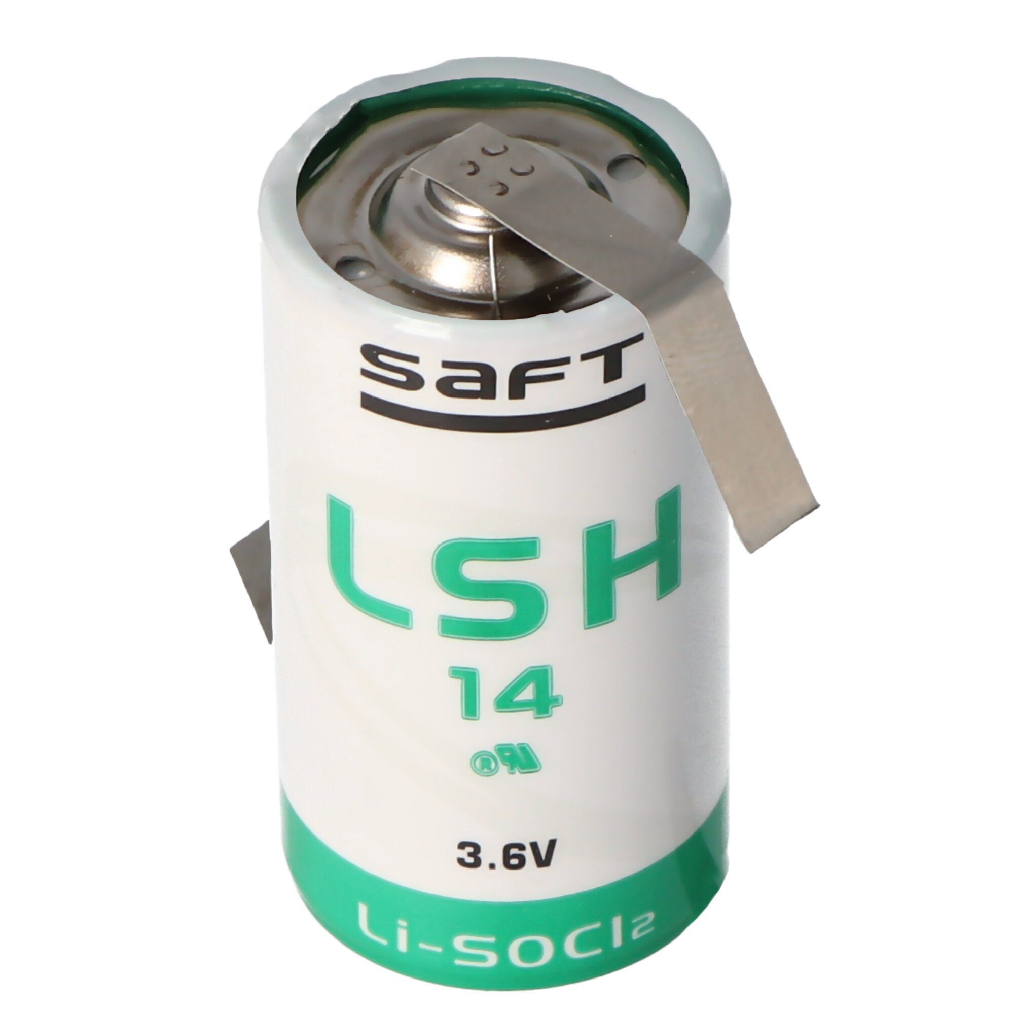 Batterie (3,6 mit Lithium Z-Form SAFT LSH14CNR 3.6V Batterie, 5500mAh in V) Saft Lötfahnen