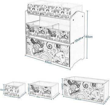 EUGAD Bücherregal, 1-tlg., Kinder Aufbewahrungsregal Spielzeugregal aus MDF Rosa