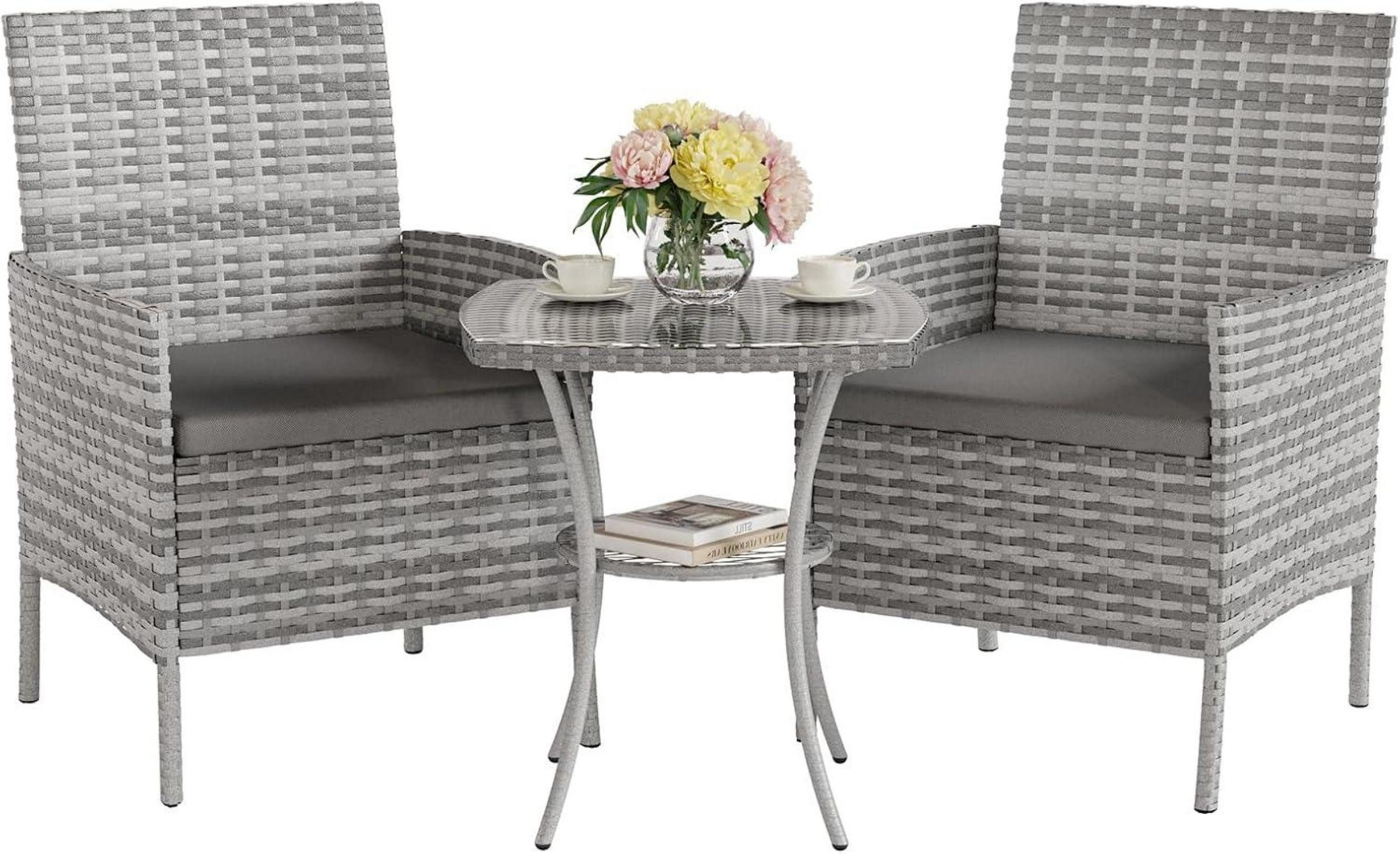 LuxusKollektion Balkonset Gartenmöbel Set 3-Teilig Lounge günstig online kaufen