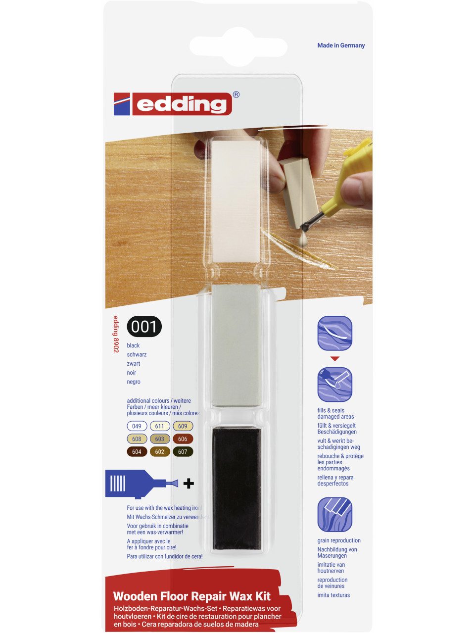 edding Hartholzöl Edding Holzboden-Reparaturwachs-Set 8902 schwarz