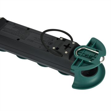 Bachmann HOOK Outdoor 4x Schutzkontakt Steckdosenleiste (Kabellänge 4 m), Kunststoff, mit Schalter und Klappdeckeln, IP44
