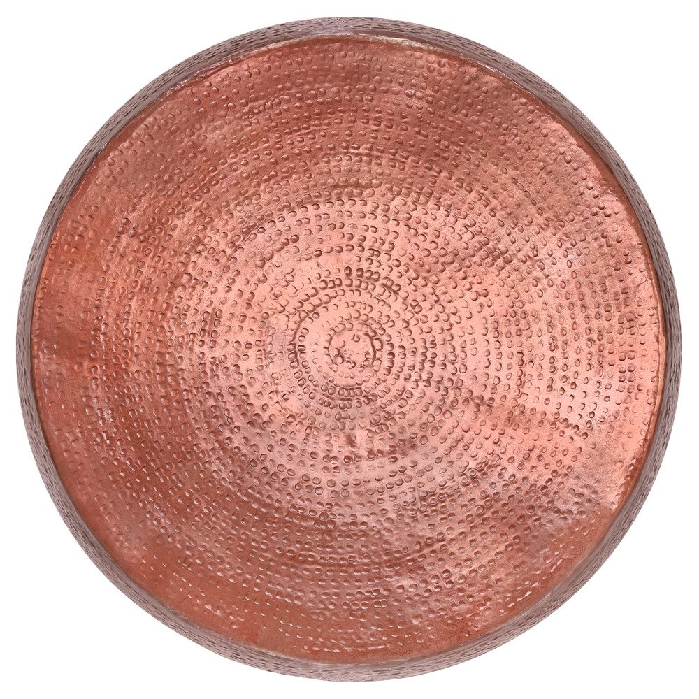 WOMO-DESIGN Couchtisch Couchtisch Ø90x45 cm in Hammerschlag Optik, Kupfer Ø90x45cm Unikat Hammerschlag-Optik Orientalisch Rund