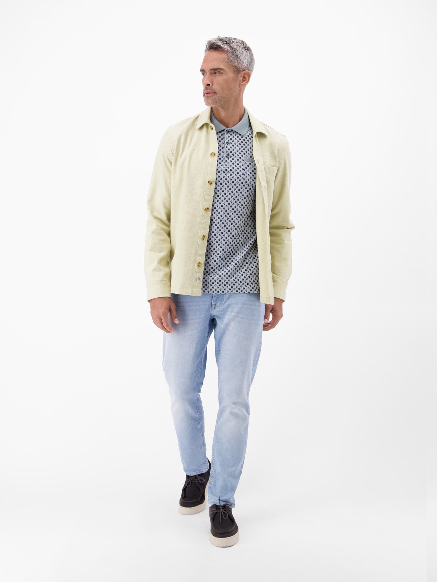 LERROS Poloshirt Poloshirt in 2-Tone-Optik und All-over-Print