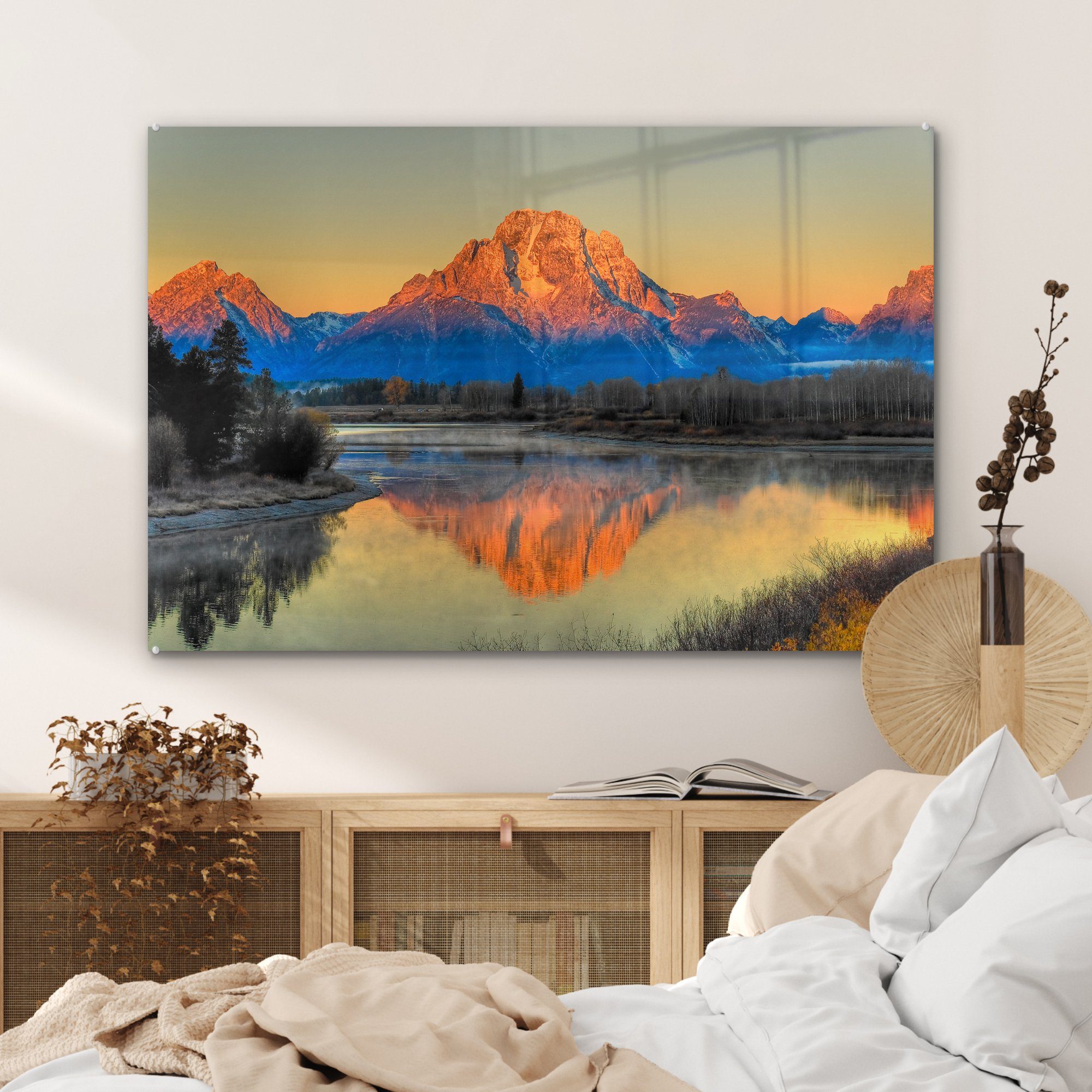 (1 St), Acrylglasbild in Berge Acrylglasbilder Wyoming, Wohnzimmer Schlafzimmer & MuchoWow