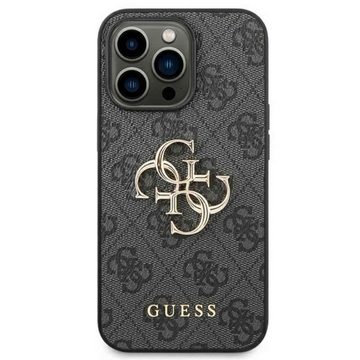 Guess Handyhülle Guess Big Metal Logo Collection Apple iPhone 14 Pro Hard Case Cover Schutzhülle Grau