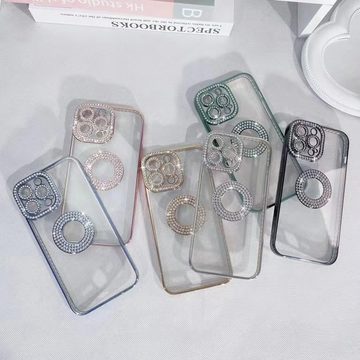 Wörleonline Handyhülle für Apple iPhone 15 Pro Hülle, TPU Handyhülle mit Glitzer-Diamanten aus Acryl
