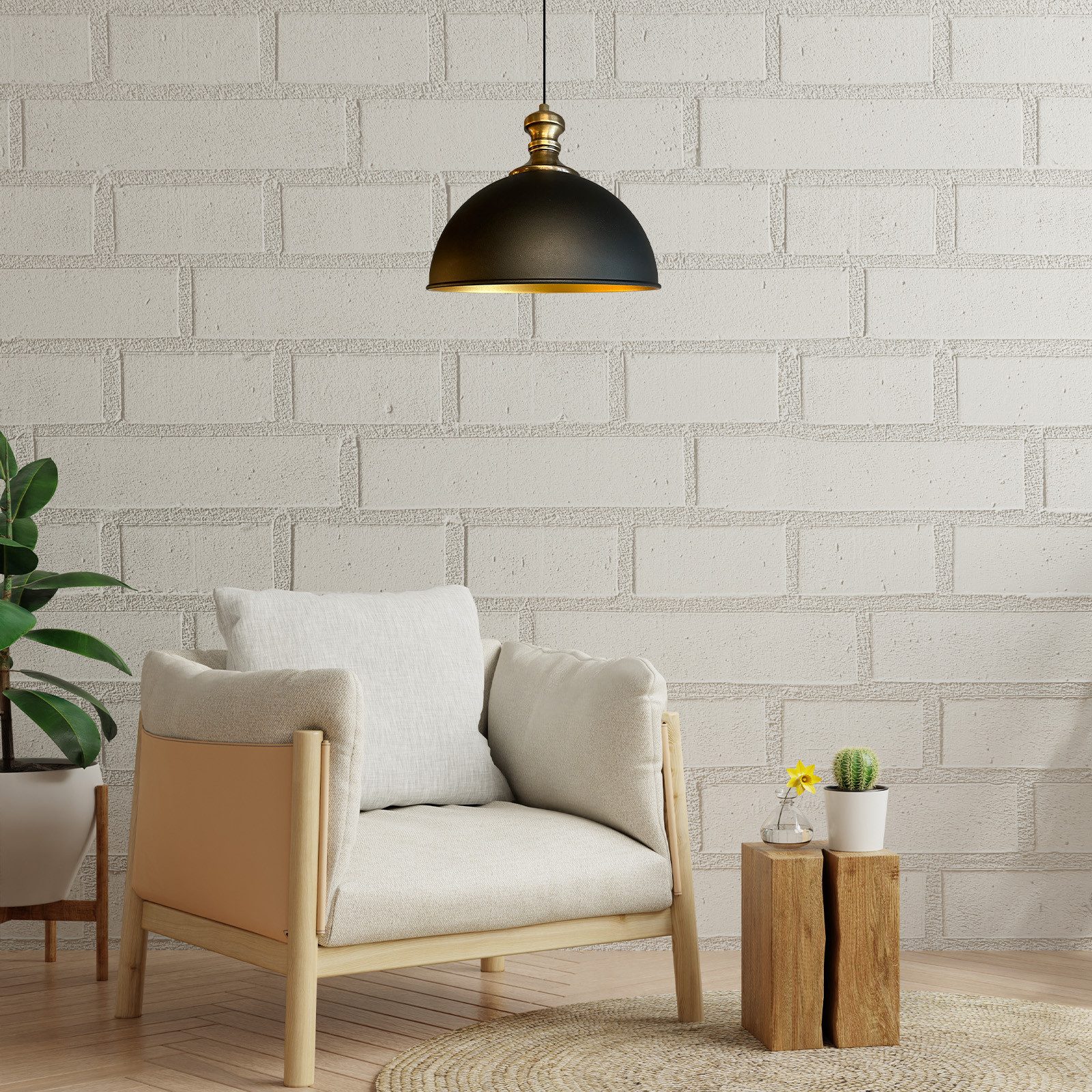 Bamyum Pendelleuchte Pendelleuchte Yimpi Metall Ø30cm, Modern Hängelampe, ohne Leuchtmittel