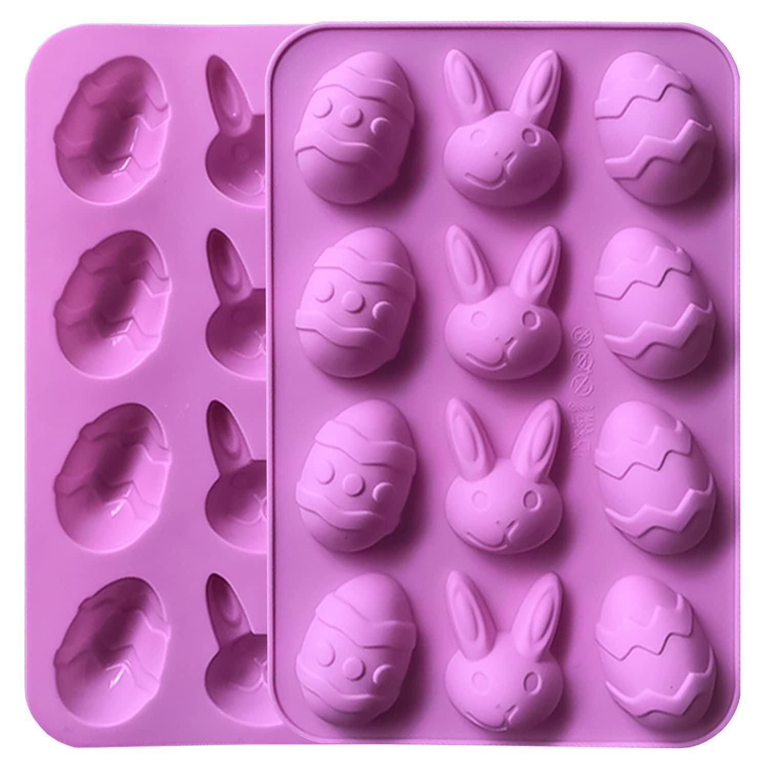 LuxusKollektion Schokoladenform Ostereier Backform Silikon 2er Set Osterhase Kuchen