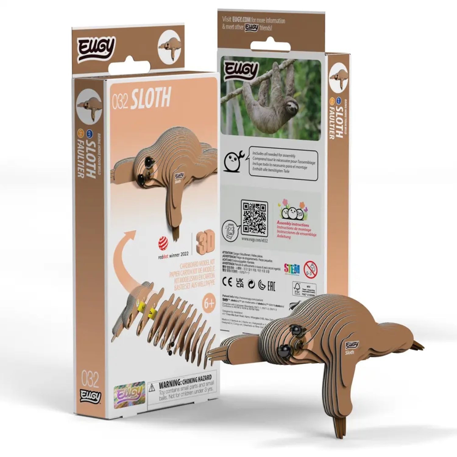 BrainBox Spiel EUGY - 3D Bastelset Faultier