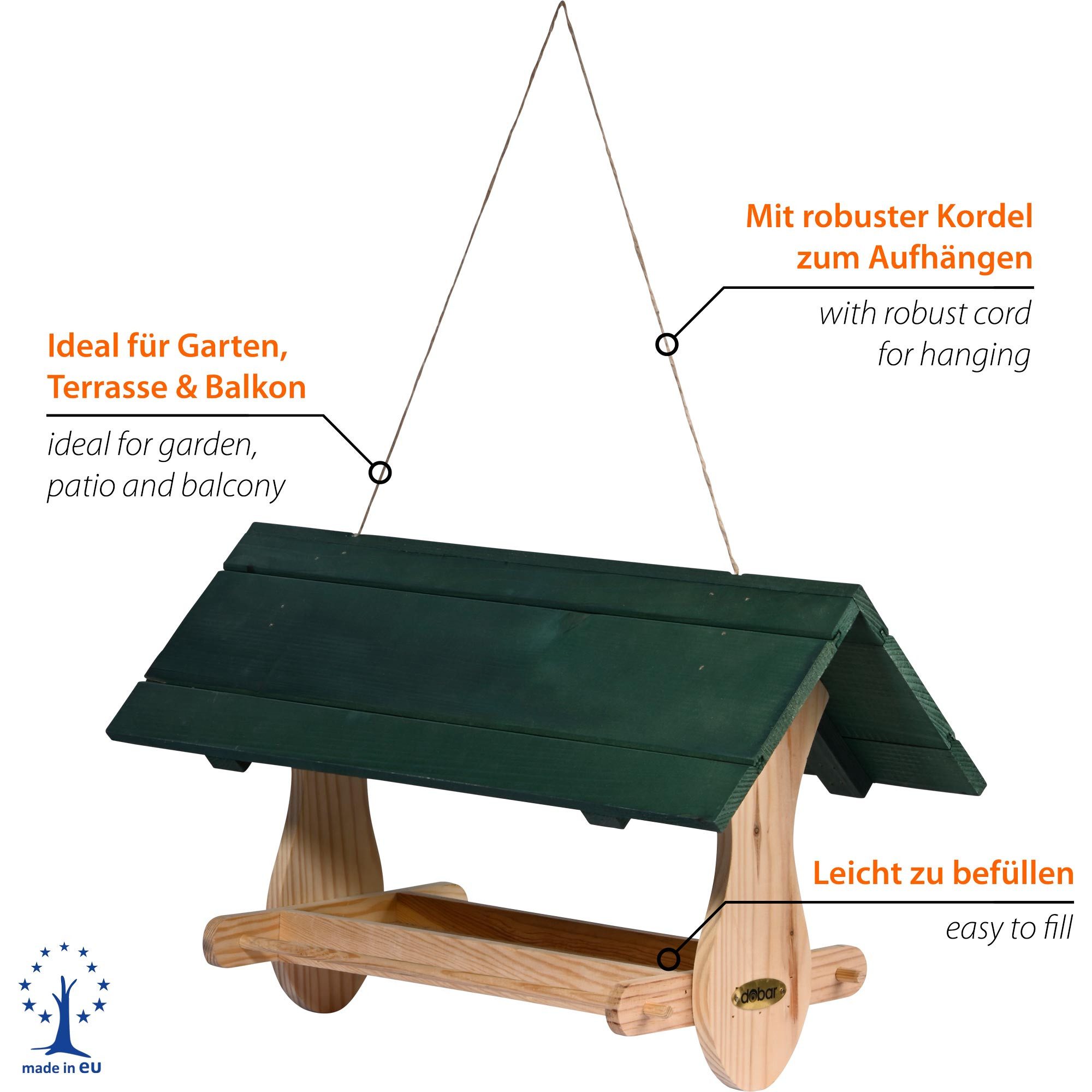 dobar Vogelhaus Vogelfutterhaus zum Aufhängen