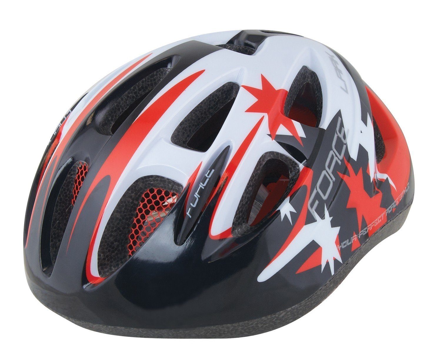 FORCE Fahrradhelm Helm FORCE LARK schwarz weiss rot Gr. S %%%