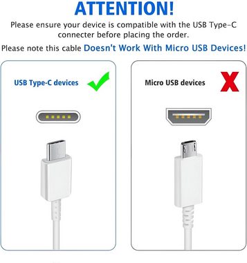 Cyoo 15 Watt USB Stecker Schnellladegerät Netzteil USB C Kabel EP-TA20 Weiß Smartphone-Ladegerät (AFC Protokoll, IEC 62368-1 Zertifizierung, Sicherheit, Adaptives Schnellladen, USB Netzteil, USB-C Kompatibilität für Samsung Galaxy Set, 2-tlg., 1 x 1.0m USB A zu USB C Kabel, 1 x USB Netzteil, Samsung Galaxy A52, A53, S21, S20 FE, S10 USB-C Kompatibilität)