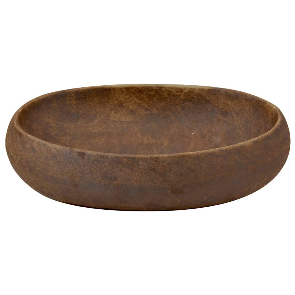 vidaXL Waschbecken 59 x 40 x 15 cm Aufsatzwaschbecken Waschbecken Badezimmer Braun Oval 5