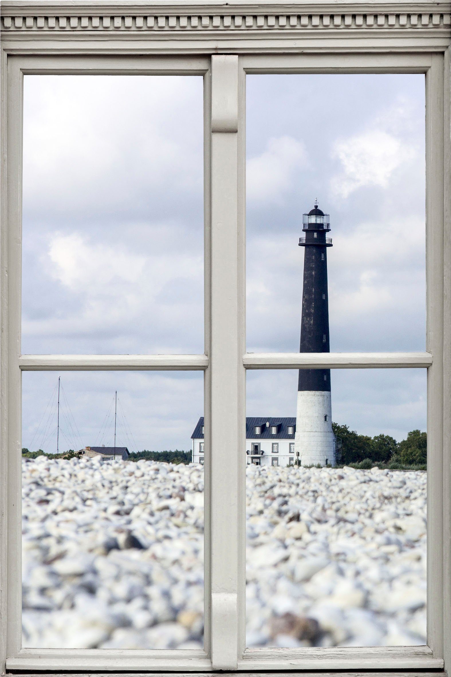 queence Wandsticker Leuchtturm, Wandsticker, Wandbild, selbstklebend, 3D, Fenster