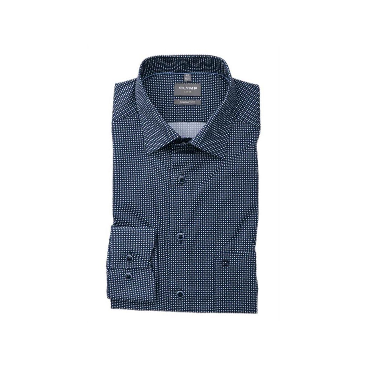 OLYMP Langarmhemd marineblau (1-tlg)