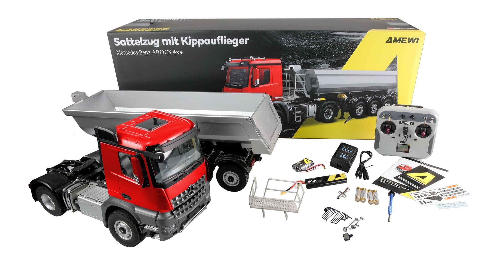 Amewi RC-Truck Amewi Mercedes-Benz Arocs 1:14 RTR Rot – RC Sattelzug