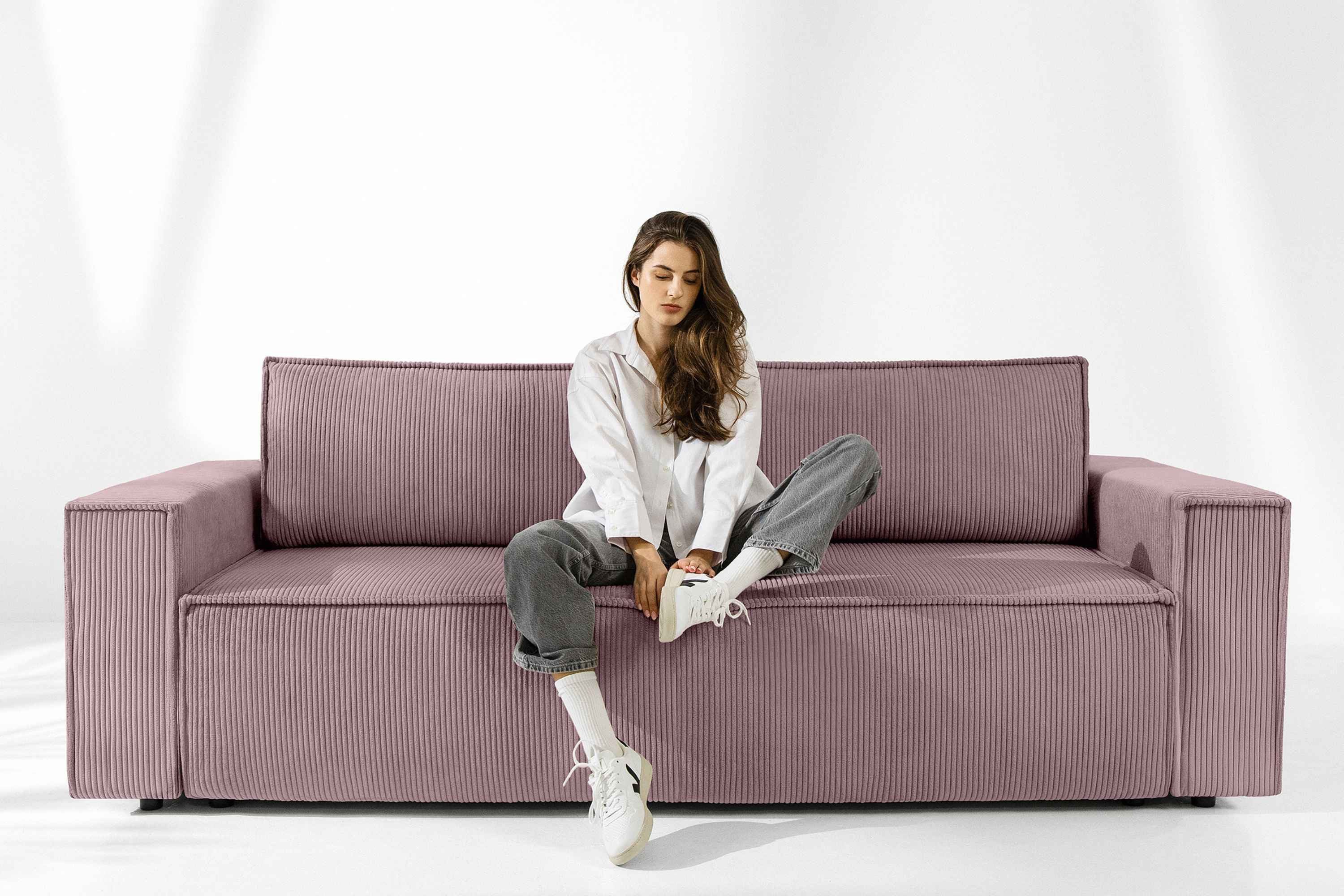 KONSIMO® 3-Sitzer Sofa NAPI mit Schlaffunktion, Modern, hergestellt in der EU, mit Bettkasten, Schlafsofa, höchste Qualität