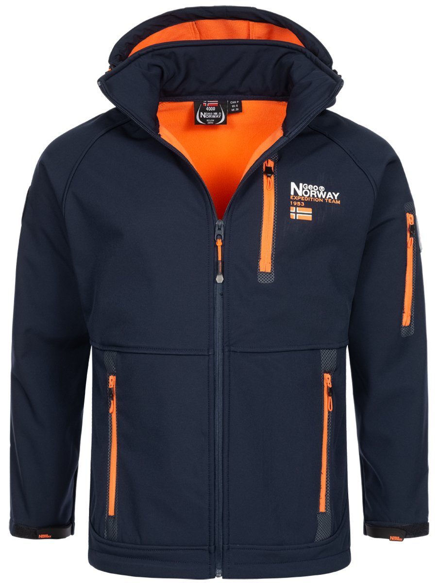 Geographical Norway Softshelljacke Herbst Winter Jacke Softshell Jacke Outdoor Regen Übergangs Jacke Navy