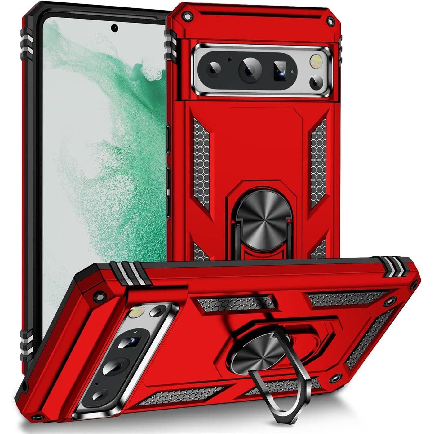CoolGadget Handyhülle Armor Shield Case für Google Pixel 8 Pro 6,7 Zoll, Outdoor Cover Magnet Ringhalterung Handy Hülle für Pixel 8 Pro