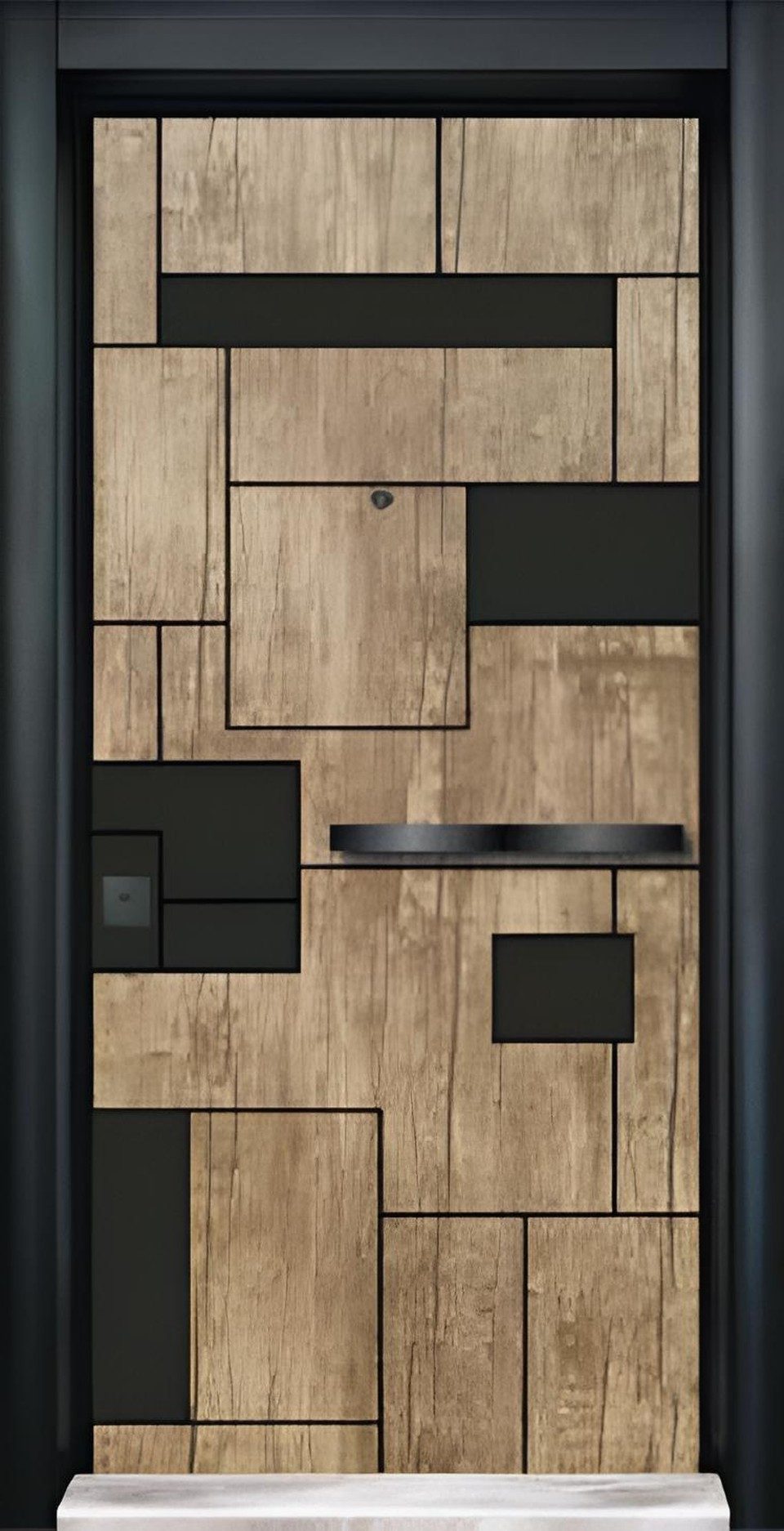 Xlmoebel Haustür Braune Eingangstür BLX-88 aus Aluminium und Kunststoff (Einzeltür, 1-St), Made in Europa
