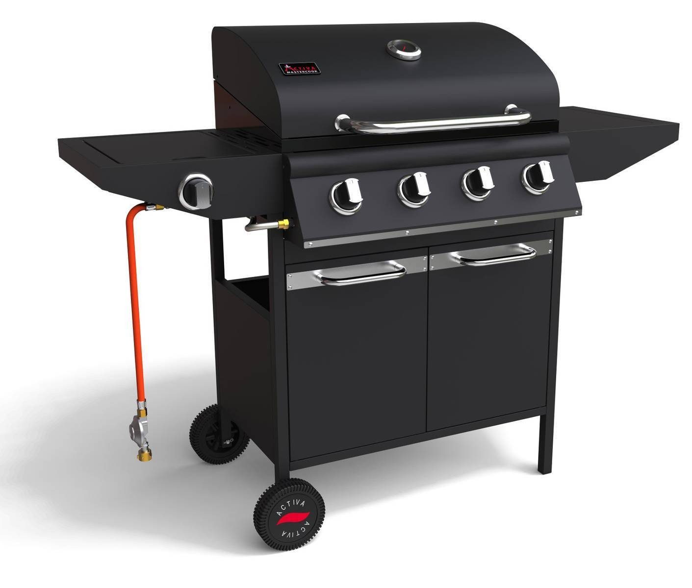 Activa Gasgrill Dakota / 12241, inkl. Gasschlauch und Druckminderer, Piezozündung, Seitenbrenner, Ablageflächen