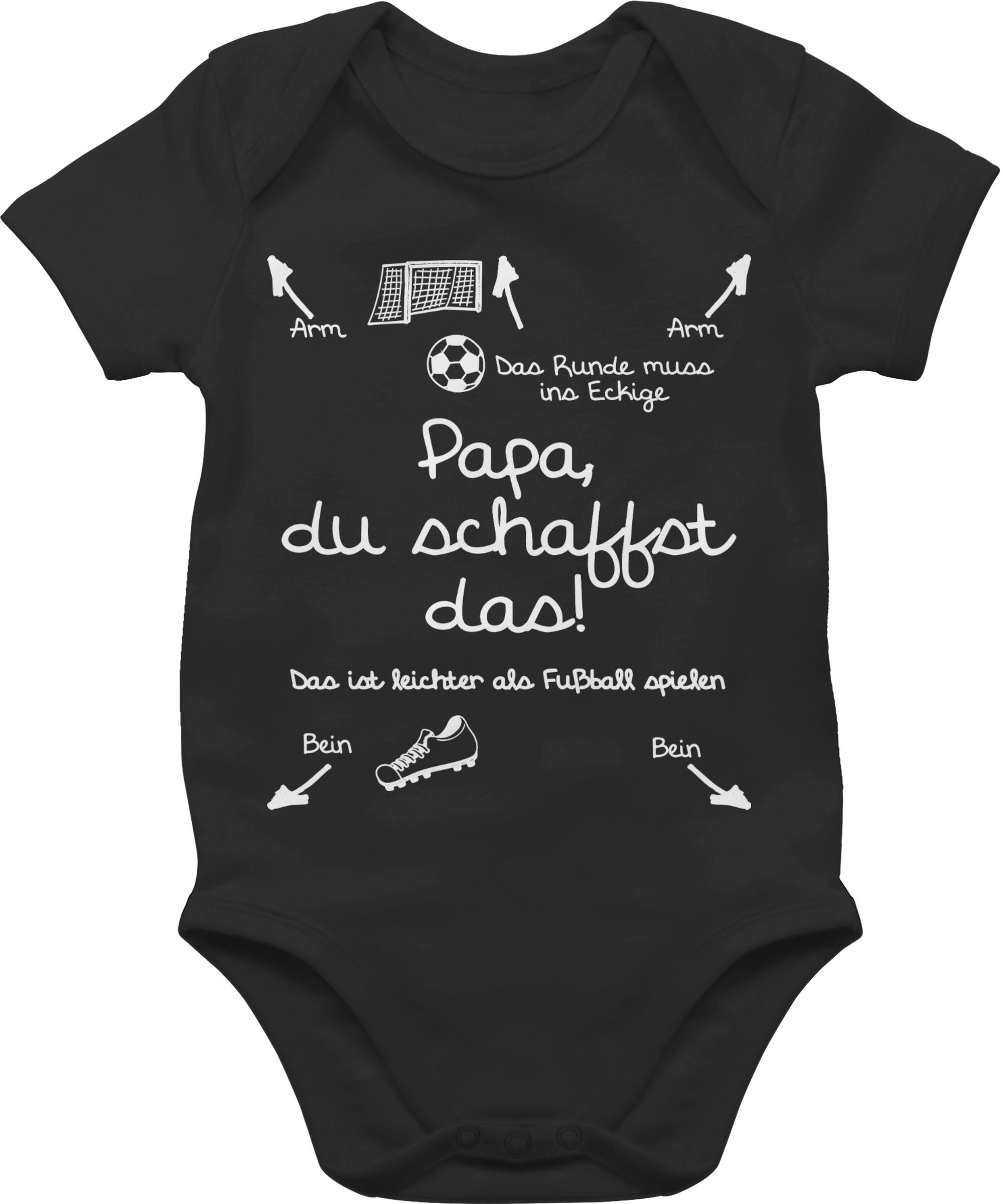 Shirtracer Shirtbody Papa du schaffst das Fußball - weiß Sprüche Baby